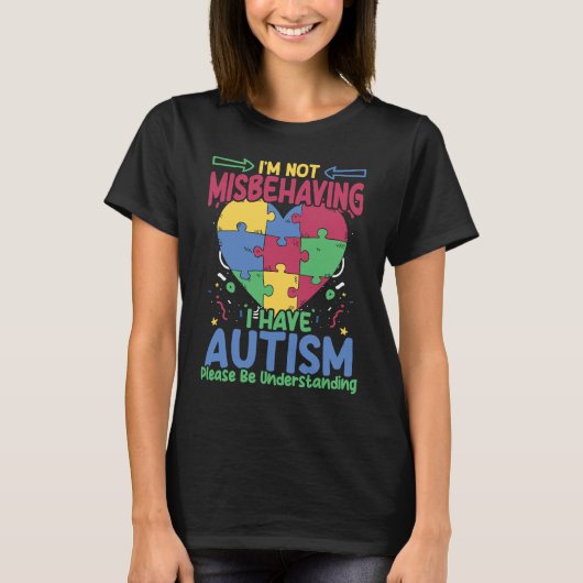 I Have Autism Autistic Puzzle Support Autism Awar T-shirt (Voorkant)