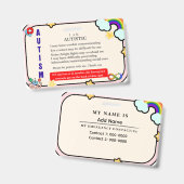 I Have Autism ID Personalized Autistic Name Badge (Voor- en achterkant)