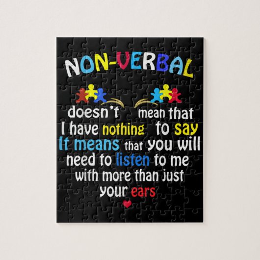 I Have Nonverbal Autism Awareness Puzzle Piece (Vertical)