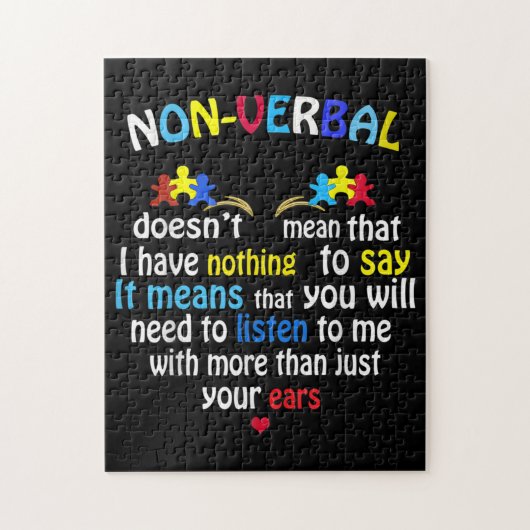 I Have Nonverbal Autism Awareness Puzzle Piece (Vertical)