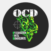 I Have Ocd Oversized Disorder Ronde Sticker (Voorkant)