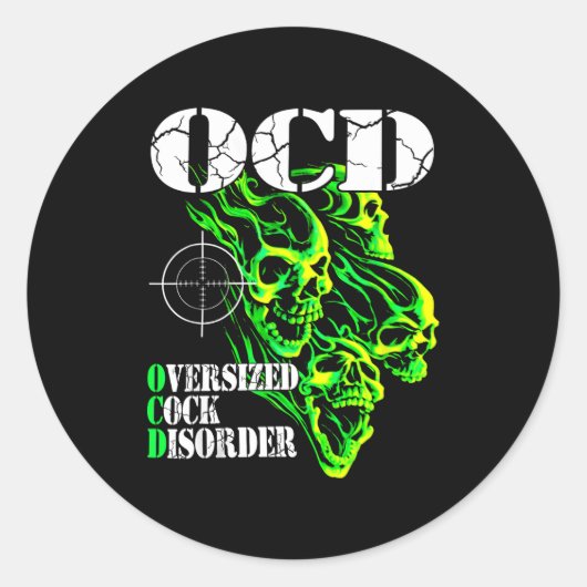 I Have Ocd Oversized Disorder  Ronde Sticker (Voorkant)