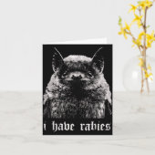 I Have Rabies Funny Bat  Kaart (Gele Bloem)
