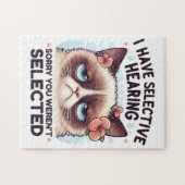 I Have Selective Hearing Funny Cat Lover Gift  Legpuzzel (Horizontaal)