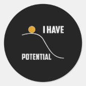 I Have Tential Funny Physics Teacher Science Ronde Sticker (Voorkant)