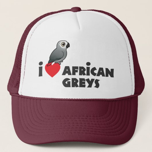 I Heart African Grays Trucker Pet (Voorkant)