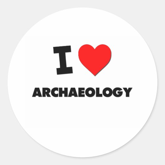 I Heart Archeology Ronde Sticker (Voorkant)