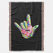 I Heart ASL Deken (Voorkant Verticaal)