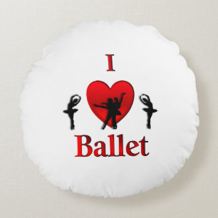 I Heart Ballet Rond Kussen