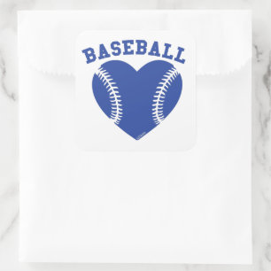 I HEART BASEBALL VIERKANTE STICKER