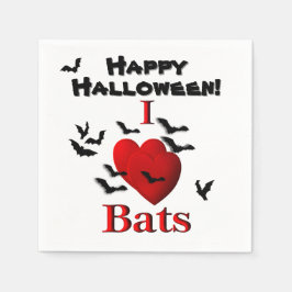 I Heart Bats Happy Halloween Servet