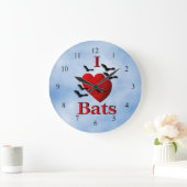 I Heart Bats Nuageux Day Cuisine Mur Horloge (Maison)