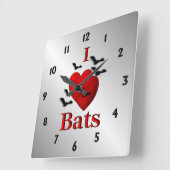 I Heart Bats Wall klok (Hoek)
