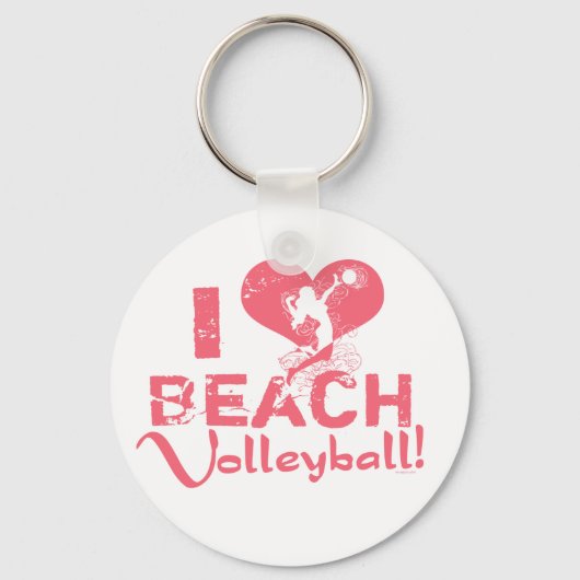 I Heart Beach Volleyball Sleutelhanger (Voorkant)