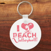 I Heart Beach Volleyball Sleutelhanger (Voorkant)