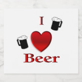 I Heart Beer Design Bier Etiket (Enkel label)