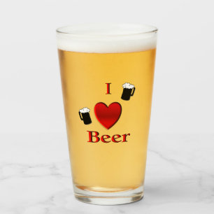 I Heart Beer Design Glas