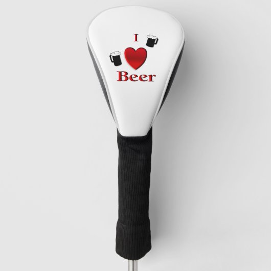 I Heart Beer Design Golfheadcover (Voorkant)