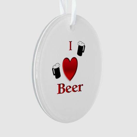 I Heart Beer Design Ornament (voorkant)