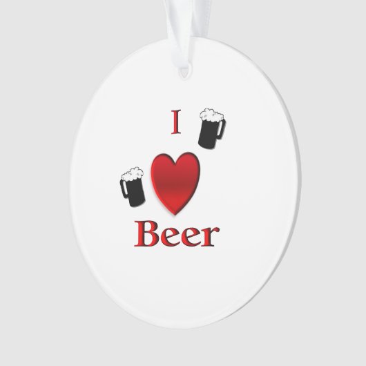 I Heart Beer Design Ornament (voorkant)