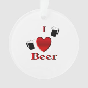 I Heart Beer Design Ornament