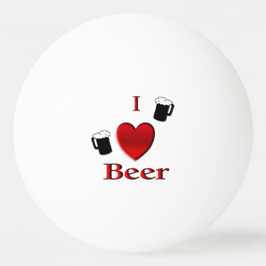 I Heart Beer Design Pingpongballen (Voorkant)