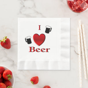 I Heart Beer Design Servet