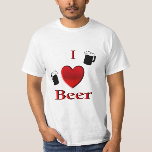 I Heart Beer Design T-shirt (Voorkant)