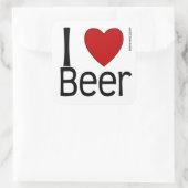 I Heart Beer Vierkante Sticker (Tas)