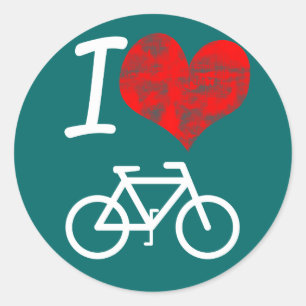 I Heart Bike Ronde Sticker