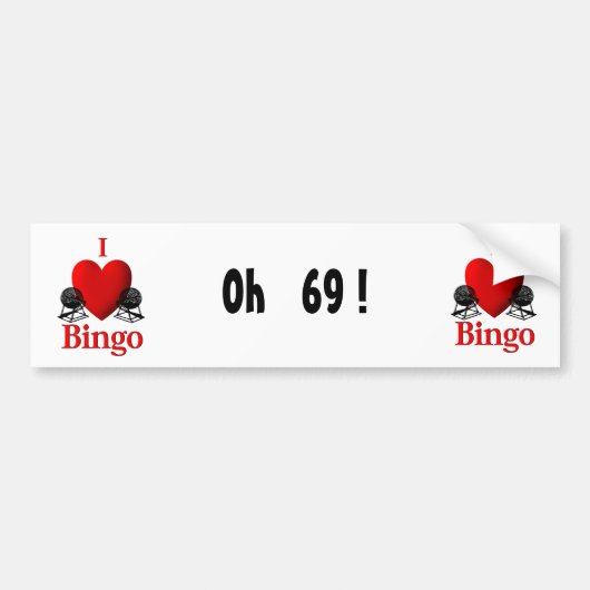 I Heart Bingo Bumpersticker (Voorkant)