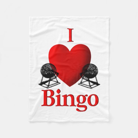 I Heart Bingo Fleece Deken (Voorkant)