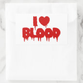 I HEART BLOED RECHTHOEKIGE STICKER (Tas)