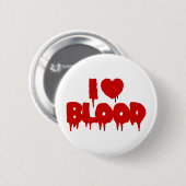 I HEART BLOED RONDE BUTTON 5,7 CM (Voorkant /achterkant)