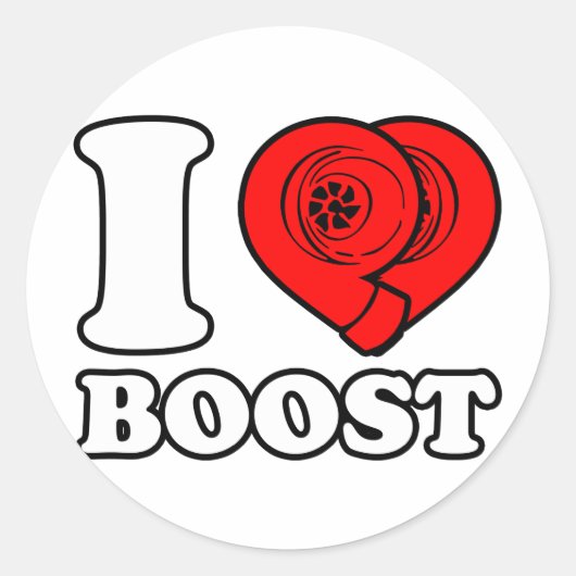 I Heart Boost Ronde Sticker (Voorkant)