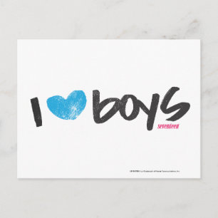 I Heart Boys Aqua Briefkaart