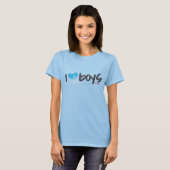 I Heart Boys Aqua T-shirt (Voorkant volledig)
