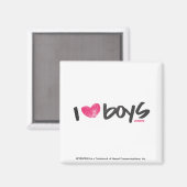 I Heart Boys Magenta Magneet (Voorkant / Achterkant)