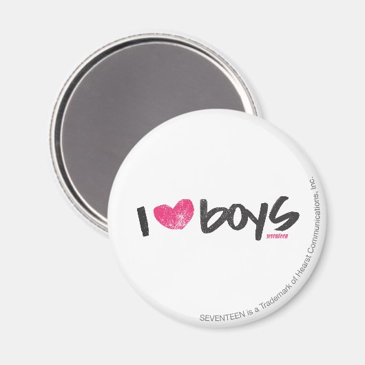 I Heart Boys Magenta Magneet (Voorkant / Achterkant)