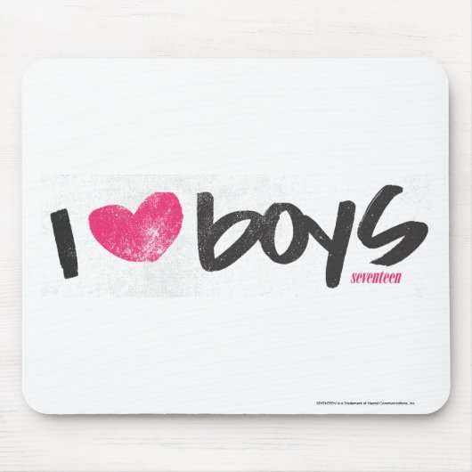 I Heart Boys Magenta Muismat (Voorkant)