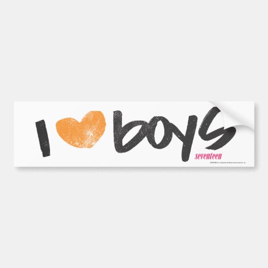 I Heart Boys Oranje Bumpersticker (Voorkant)