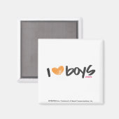 I Heart Boys Oranje Magneet (Voorkant / Achterkant)