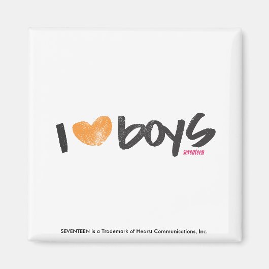 I Heart Boys Oranje Magneet (Voorkant)