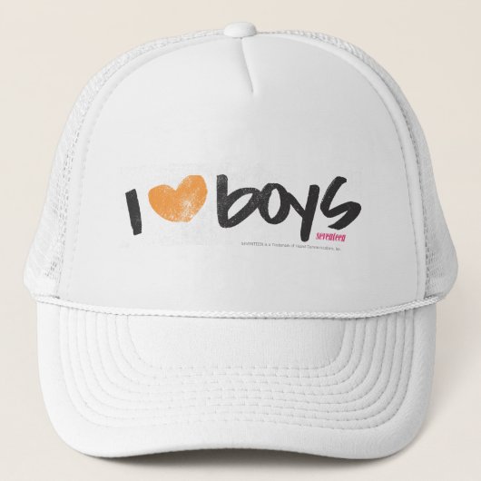 I Heart Boys Oranje Trucker Pet (Voorkant)