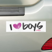 I Heart Boys Paars Bumpersticker (Op auto)