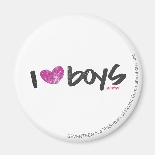 I Heart Boys Paars Magneet (Voorkant)