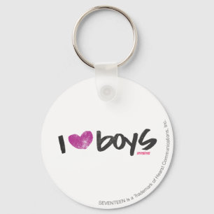 I Heart Boys Paars Sleutelhanger