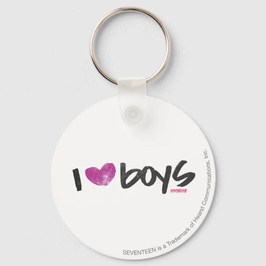 I Heart Boys Paars Sleutelhanger (Voorkant)