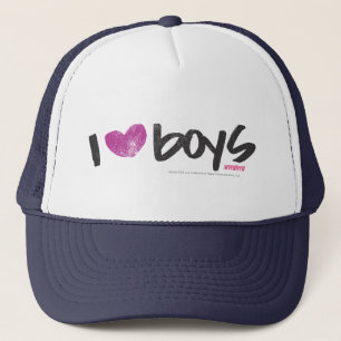 I Heart Boys Paars Trucker Pet