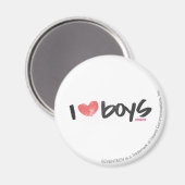 I Heart Boys roze Magneet (Voorkant / Achterkant)